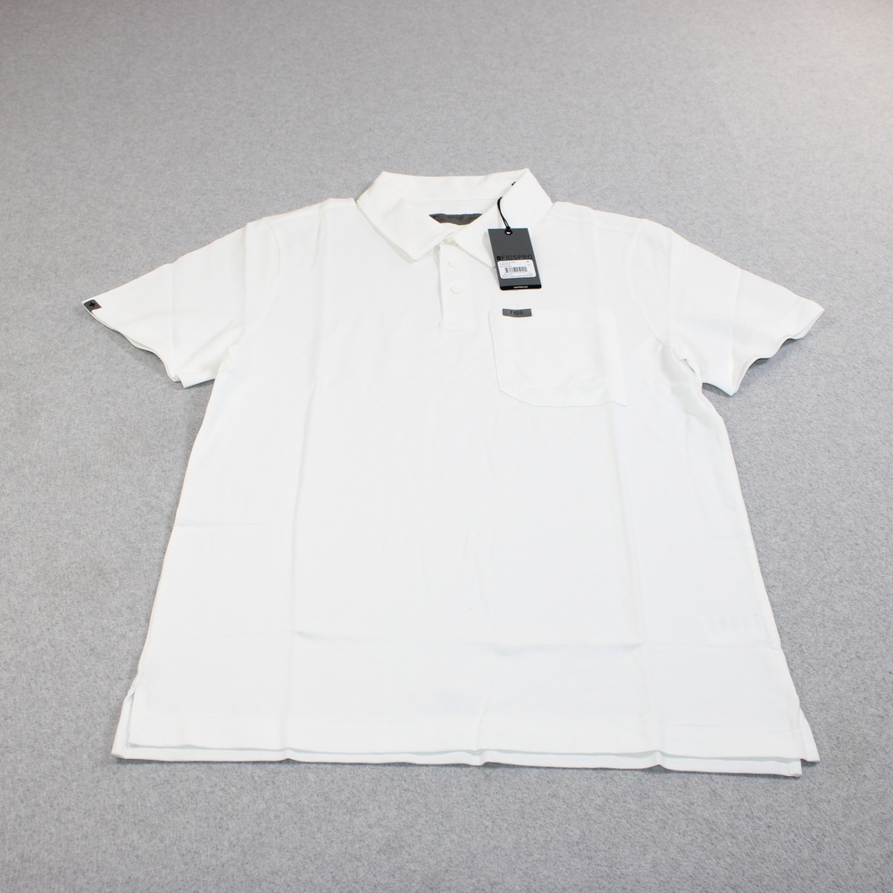 FIGSPRO Polo Shirt Mens Medium White Pima Cotton Pique Scrub Medical Workwear